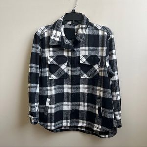 NWT Members Mark black & white plaid Shacket girls Size XL (14-16)